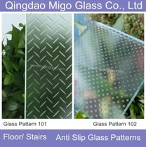 חומצה חרוט אנטי סליפ זכוכית ריצוף זכוכית מהנה